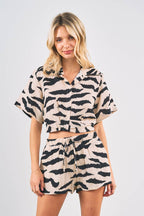 PRE-SALE Zebra Printed Shorts Set