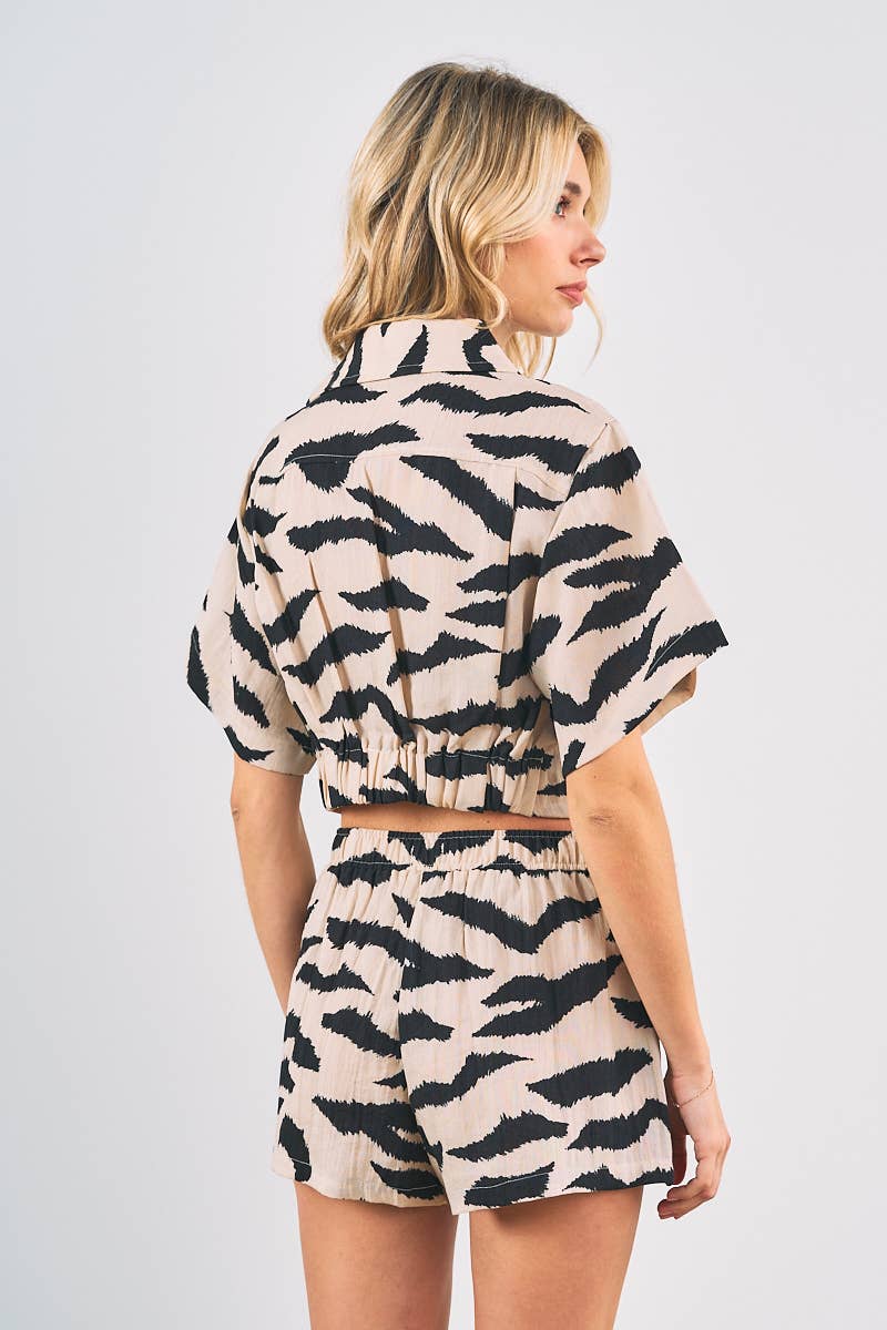 PRE-SALE Zebra Printed Shorts Set