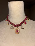 Maroon Bandana Charm Necklace