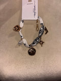 White Bandana Charm Bracelet