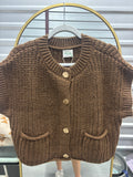 Brown Short Sleeve Sweater