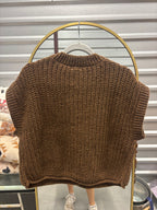 Brown Short Sleeve Sweater