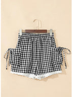 Black Gingham Shorts