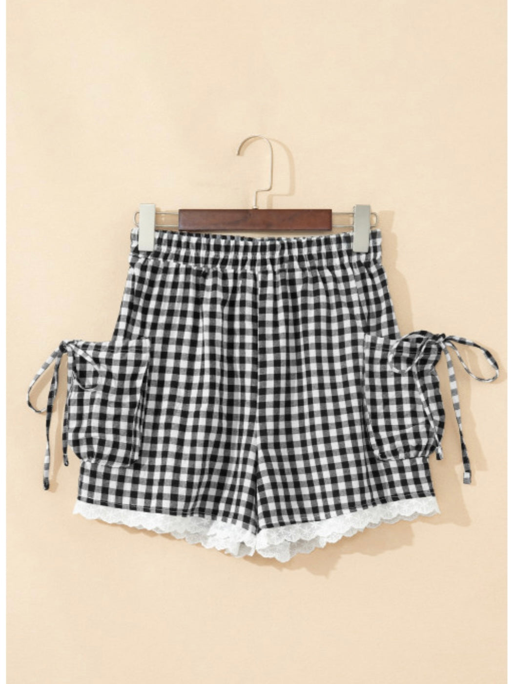 Black Gingham Shorts