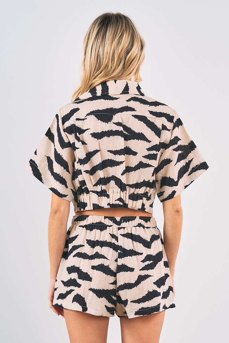 PRE-SALE Zebra Printed Shorts Set